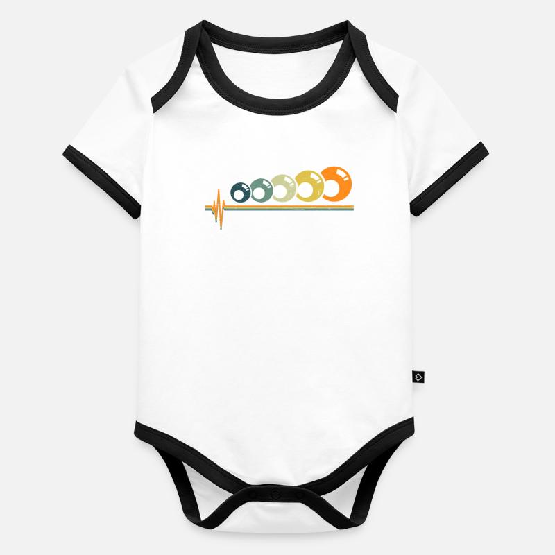 Retro Billiards 8 balls Organic Baby Contrasting Bodysuit