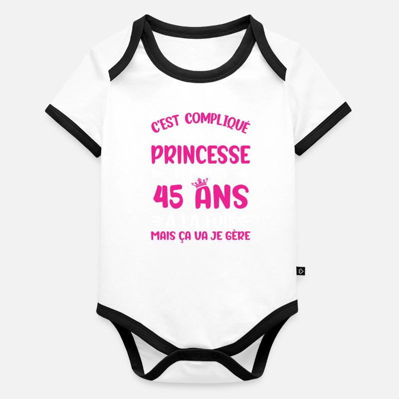 Une princesse et d'avoir 45 ans Body Bébé bio contrasté manches courtes