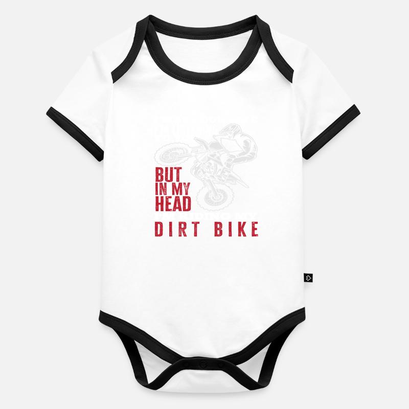 Motocross Hobby Body Bébé bio contrasté manches courtes