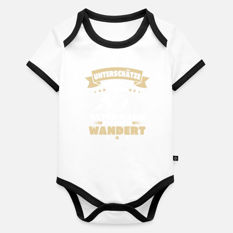 Alten mann mit einem wandert Body Bébé bio contrasté manches courtes