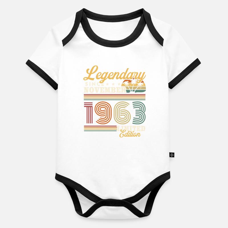 Legendary since November 1963 Vintage Gift Organic Baby Contrasting Bodysuit