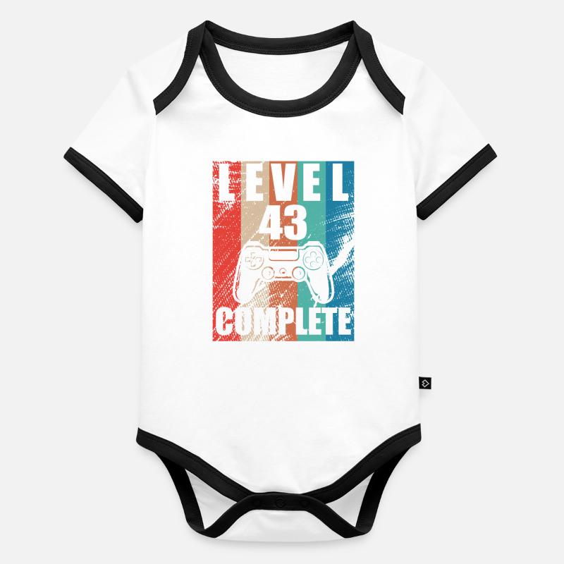 Level 43 abgeschlossen Baby Bio-Kurzarm-Kontrastbody