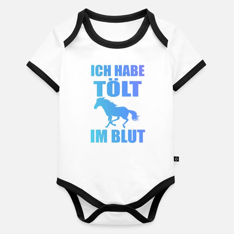 Isländer Islandpferd Islandpferde Geschenk Body Bébé bio contrasté manches courtes
