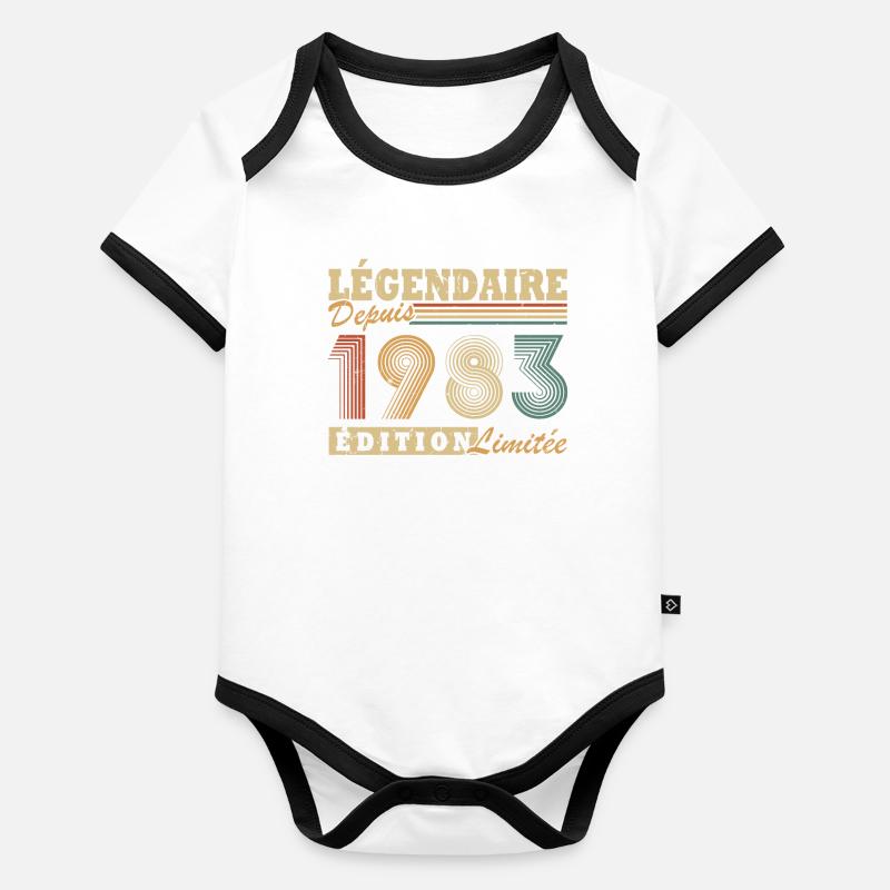 Légendaire depuis 1983 édition limitée Body Bébé bio contrasté manches courtes