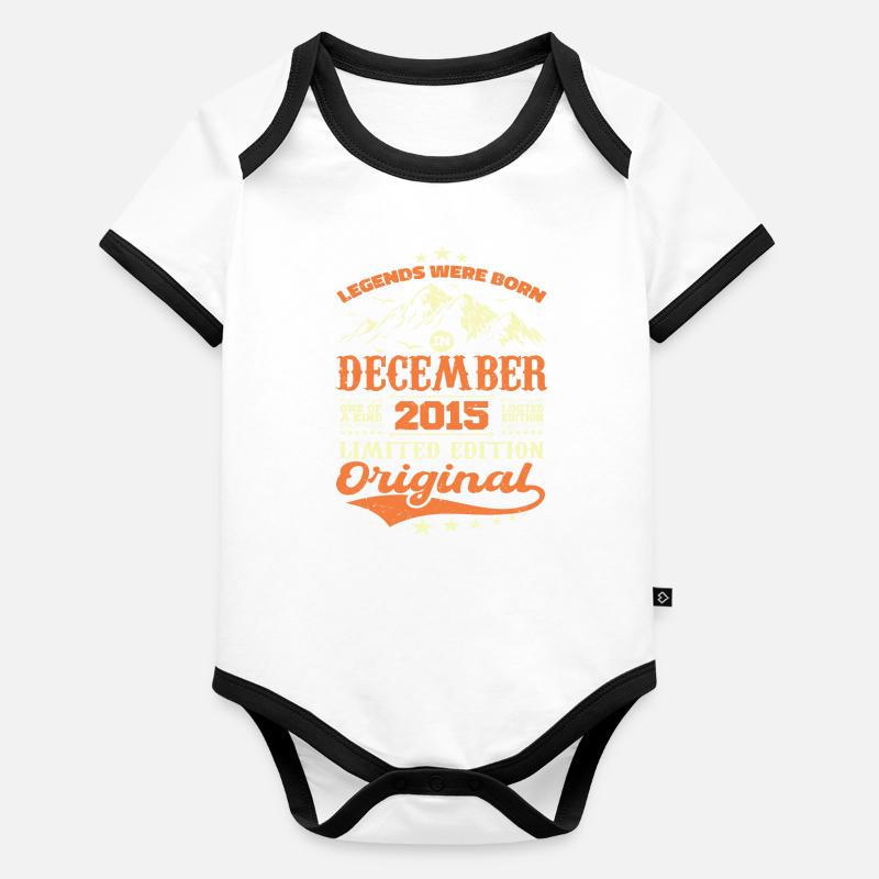 Décembre 2015 Cadeau Anniversaire - December 2015 Body Bébé bio contrasté manches courtes