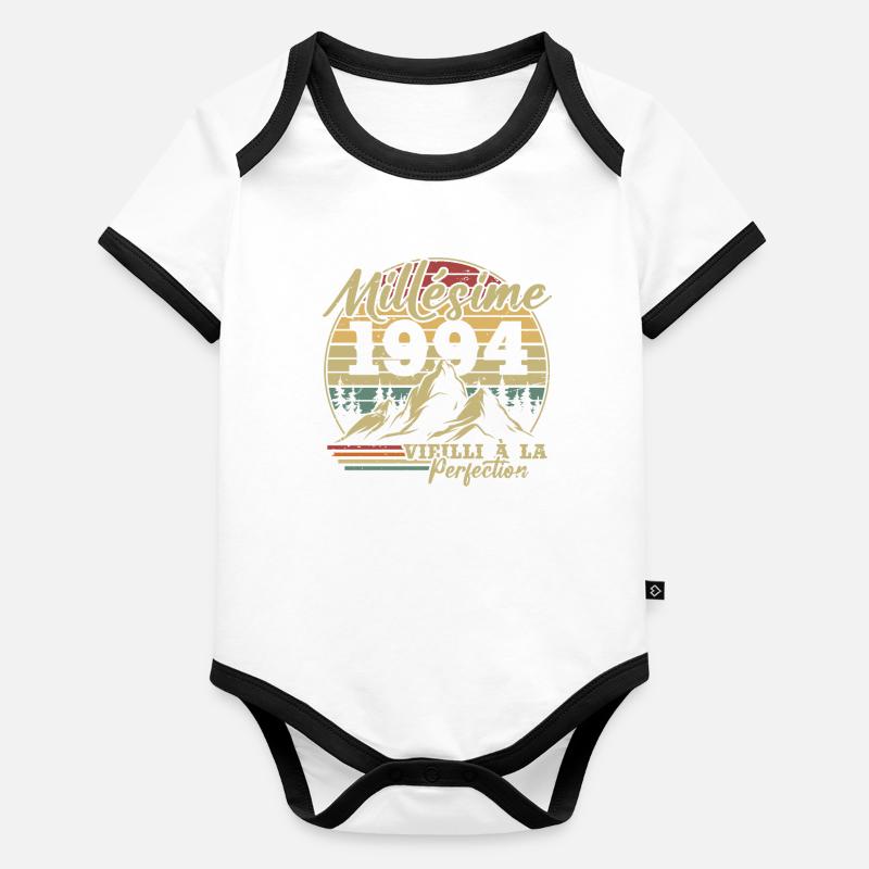 Millésime 1994 Body Bébé bio contrasté manches courtes
