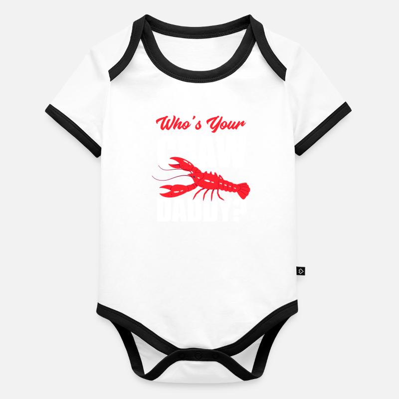 Crawfish Dad Pun Saying Organic Baby Contrasting Bodysuit
