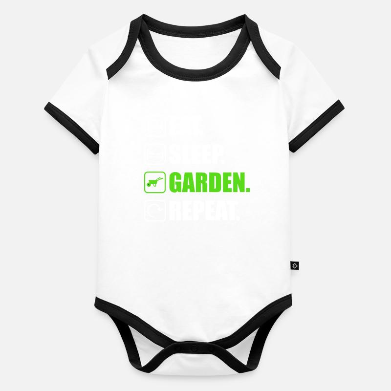 Manger Dormir Jardin Body Bébé bio contrasté manches courtes
