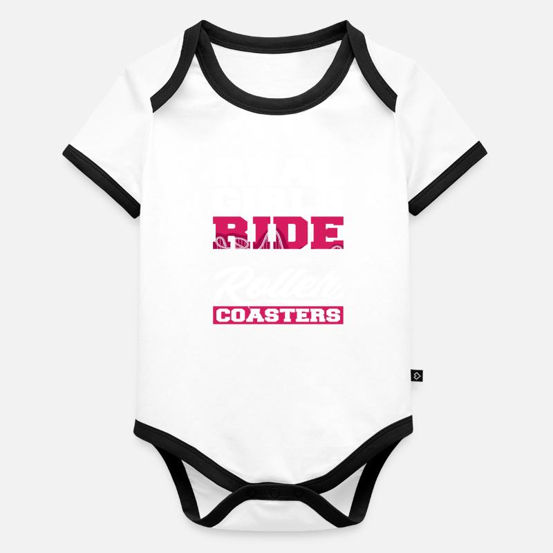 Achterbahn Echte Mädchen Fahren Achterbahn Baby Bio-Kurzarm-Kontrastbody