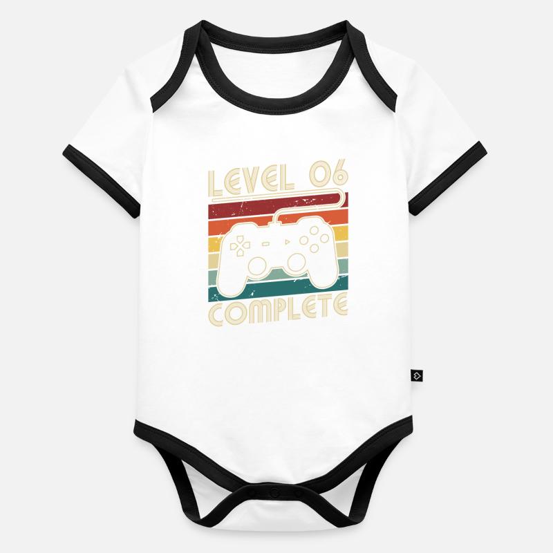 Level 6 Complete 6 Jahre Geburtstags Geschenk Baby Bio-Kurzarm-Kontrastbody