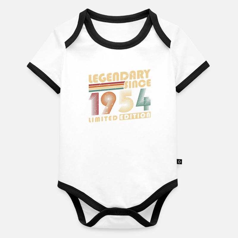 Legendary Since 1954 Vintage Birthday Gift Organic Baby Contrasting Bodysuit