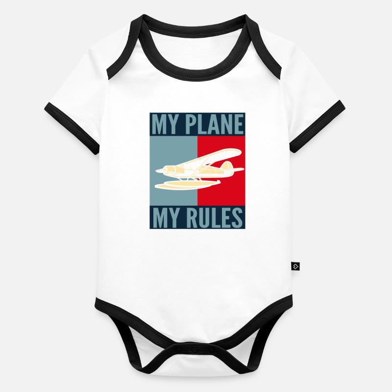 Pilot My Plane My Rules Organic Baby Contrasting Bodysuit
