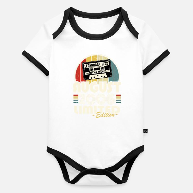 Legendary since August 2006 Vintage Birthday Organic Baby Contrasting Bodysuit