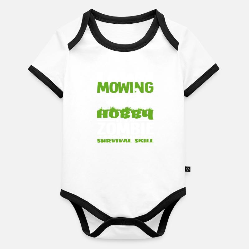 Landscaper Lawn Mowing Zombie Organic Baby Contrasting Bodysuit