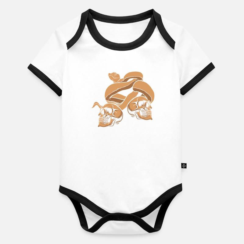 Serpents Body Bébé bio contrasté manches courtes