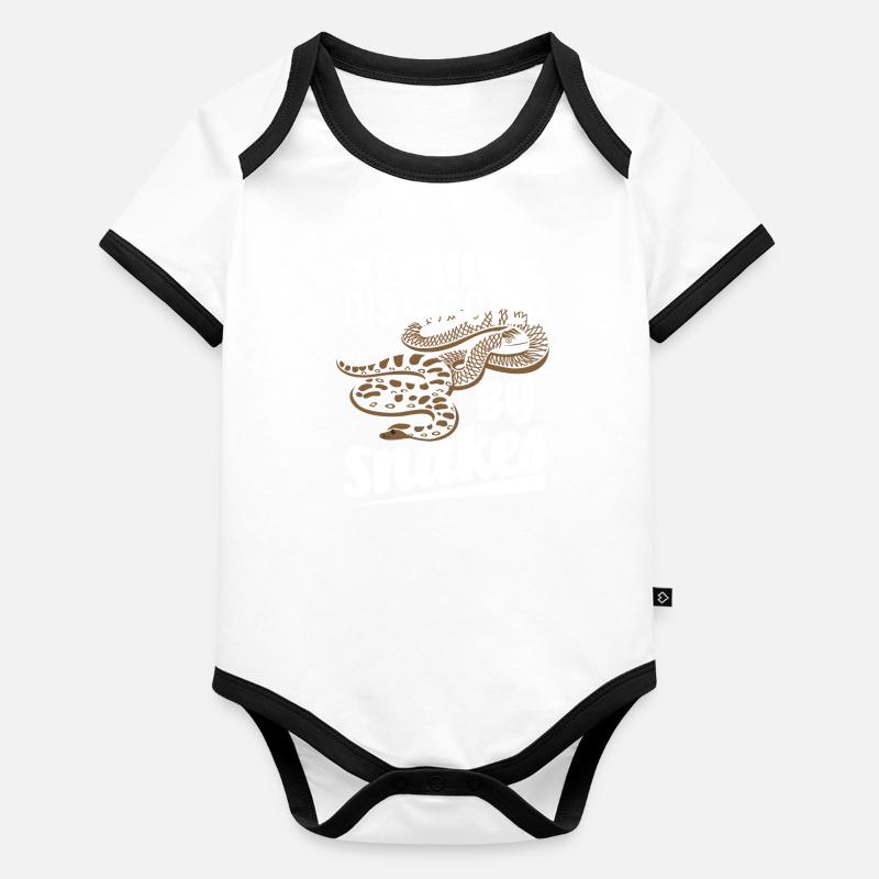 Snake Distracted Organic Baby Contrasting Bodysuit