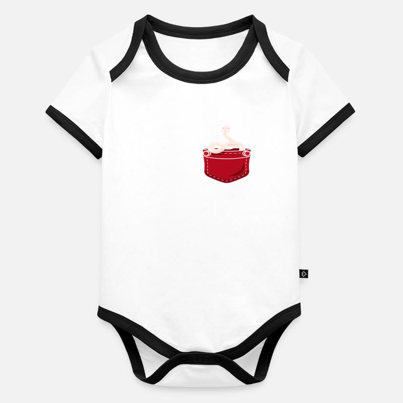 Schlange Brusttasche Baby Bio-Kurzarm-Kontrastbody