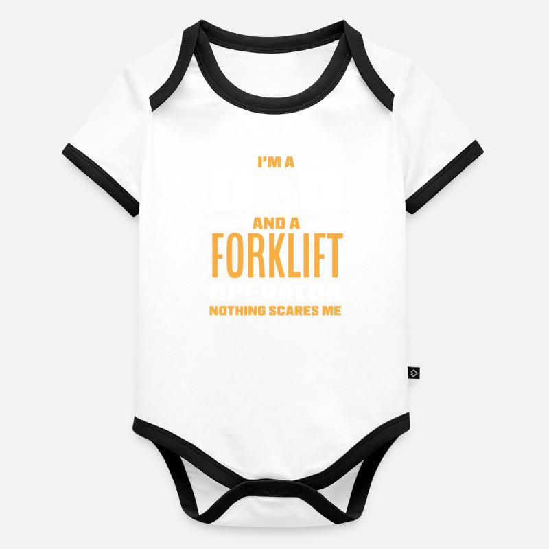 I'm a dad and a forklift driver nothing Organic Baby Contrasting Bodysuit