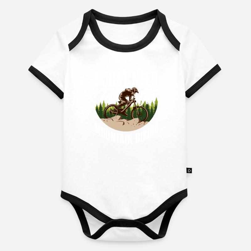 Ich Muss Einfach Mountainbiken Gehen Baby Bio-Kurzarm-Kontrastbody