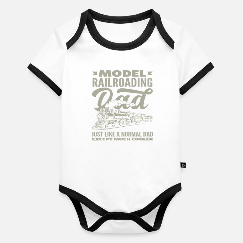 Modelleisenbahn Papa - Einfach Cooler Baby Bio-Kurzarm-Kontrastbody