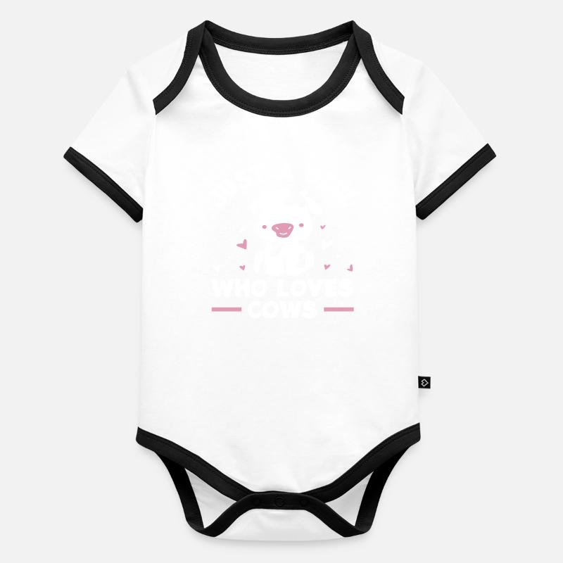 Nur Ein Mädchen Das Kühe Liebt Baby Bio-Kurzarm-Kontrastbody