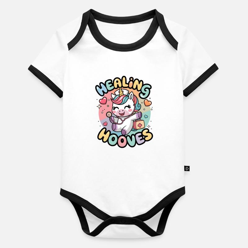 Heilende Hufe Baby Bio-Kurzarm-Kontrastbody
