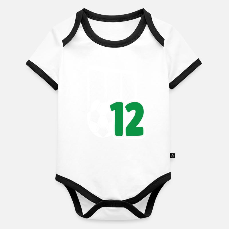 Fußball Geburtstag 12-Jährige Kindergeburtstag Baby Bio-Kurzarm-Kontrastbody