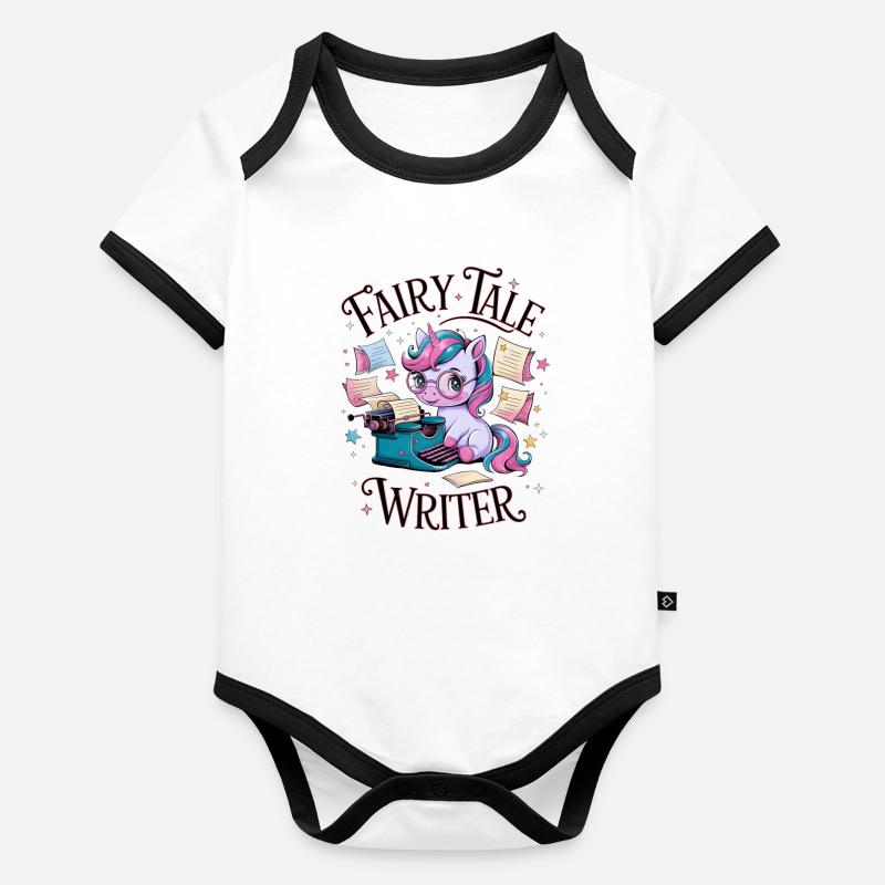 Märchenautor Baby Bio-Kurzarm-Kontrastbody