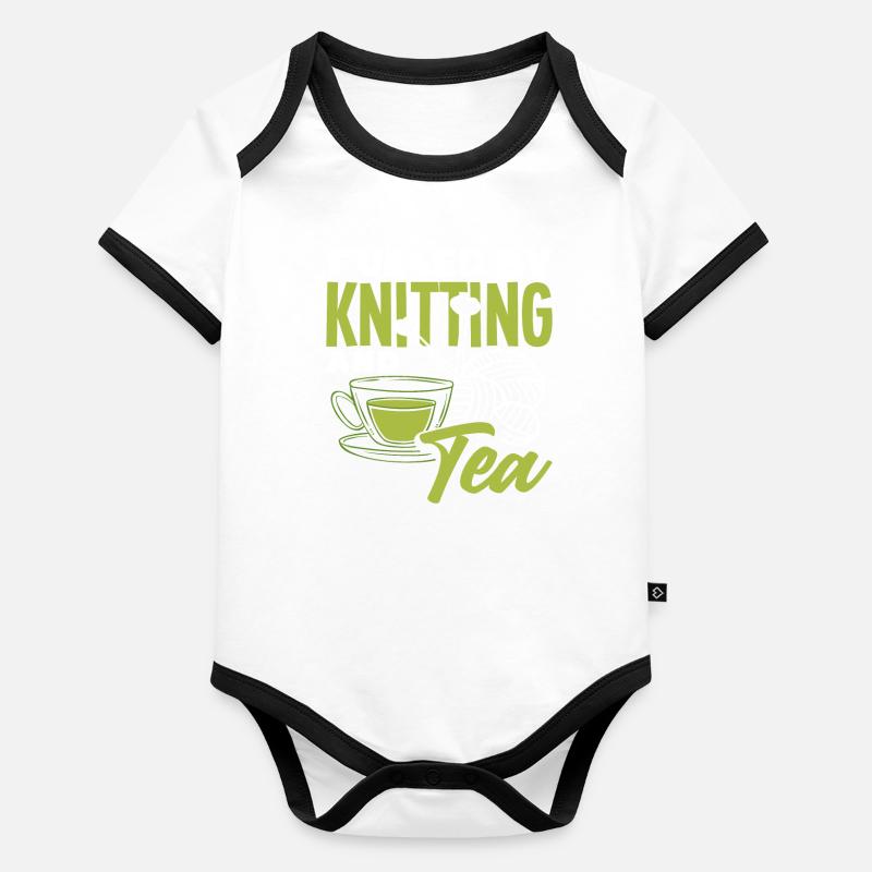 Gespannt Durch Stricken Und Tee Baby Bio-Kurzarm-Kontrastbody