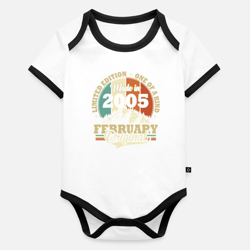 Anniversary February 2005 Birthday Gift Organic Baby Contrasting Bodysuit