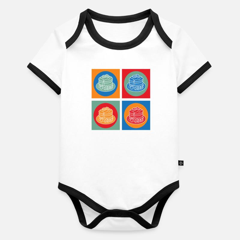 Colorful Pancakes Art Breakfast Delight Organic Baby Contrasting Bodysuit