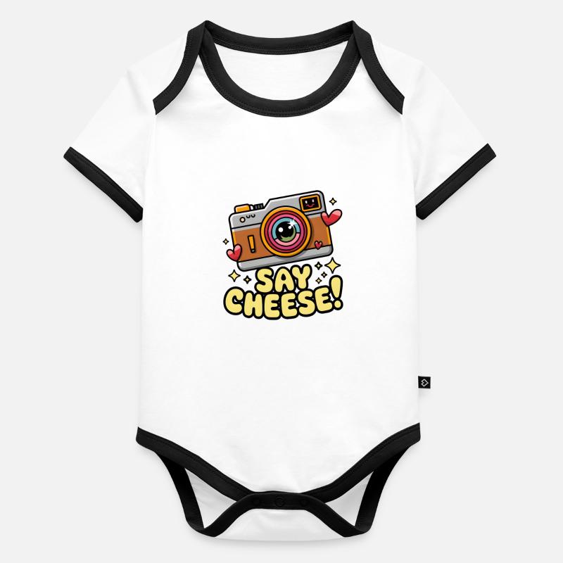 Sag Käse! Baby Bio-Kurzarm-Kontrastbody