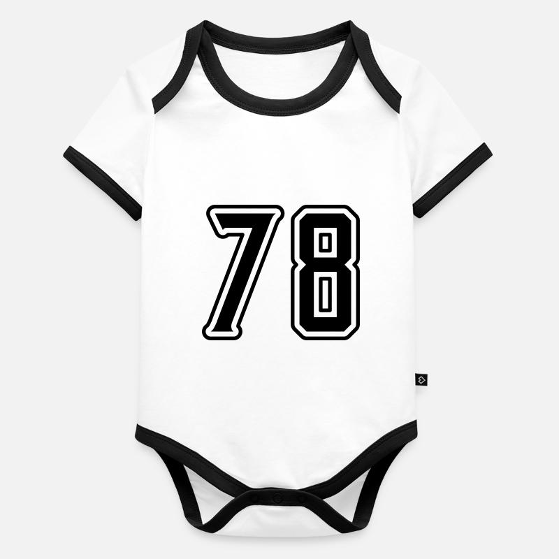 Symbole numérique 78 Body Bébé bio contrasté manches courtes