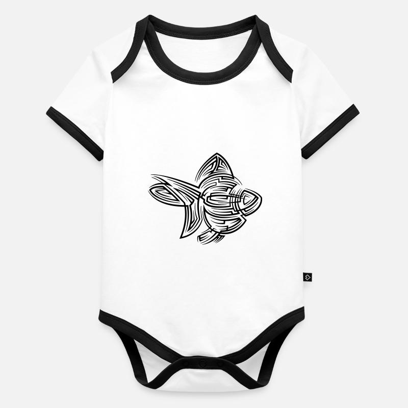 Goldfisch Tribal Tattoo Baby Bio-Kurzarm-Kontrastbody