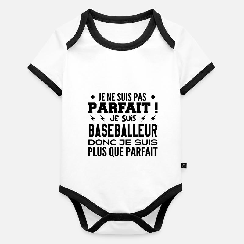 Un Baseballeur plus que parfaite, métier de rêve Body Bébé bio contrasté manches courtes