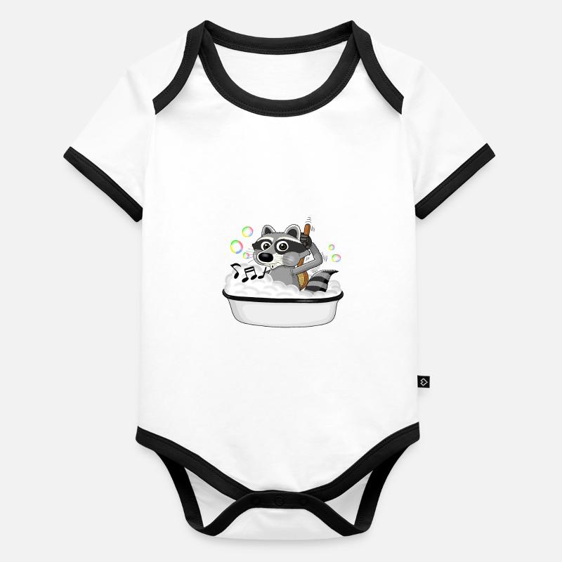 Waschbaer Body Bébé bio contrasté manches courtes