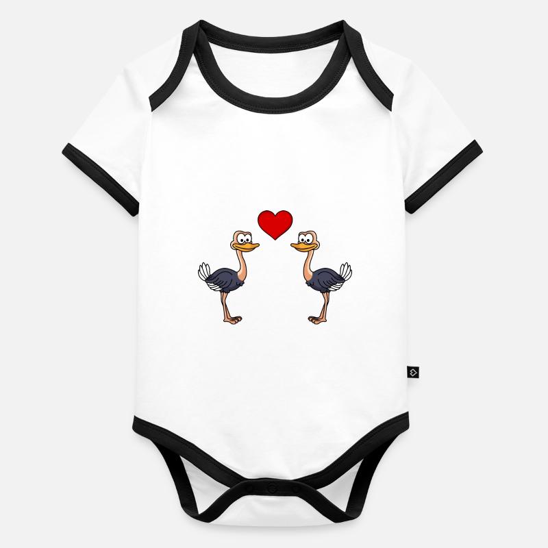 Strauss Comic Couple Amour Body Bébé bio contrasté manches courtes
