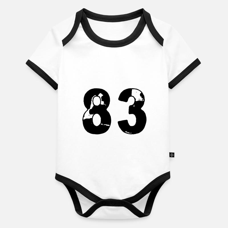 83 Maillot numéro Body Bébé bio contrasté manches courtes