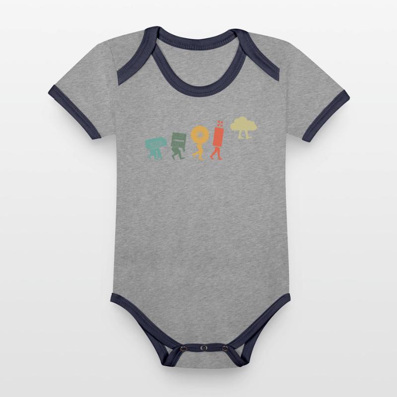 Baby Bio-Kurzarm-Kontrastbody