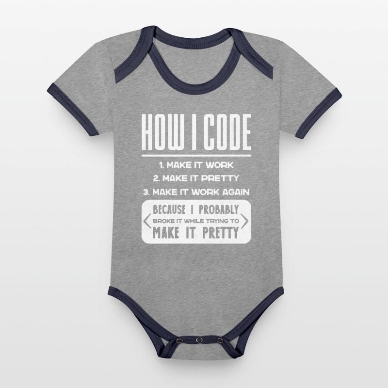 Programmierer, Code, Nerd, Programmierung Baby Bio-Kurzarm-Kontrastbody