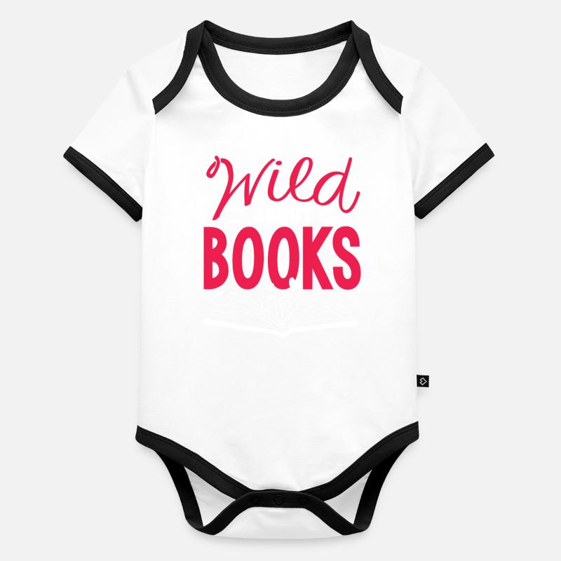 Wild About Books, Lecteurs, Rat de bibliothèque Body Bébé bio contrasté manches courtes