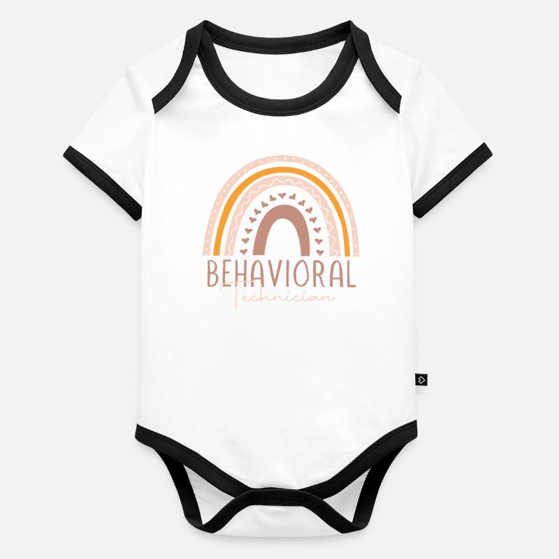 Enseignants du primaire Body Bébé bio contrasté manches courtes