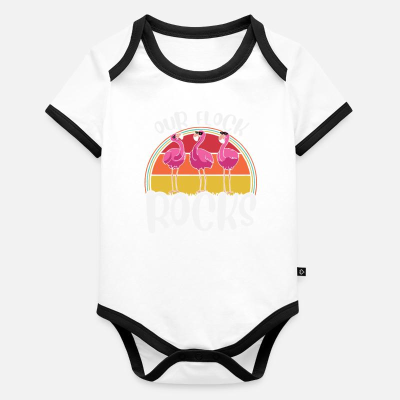 Our herd rocks, Organic Baby Contrasting Bodysuit