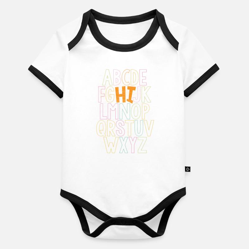 ABCs Hello Kindergarten Back to School Organic Baby Contrasting Bodysuit