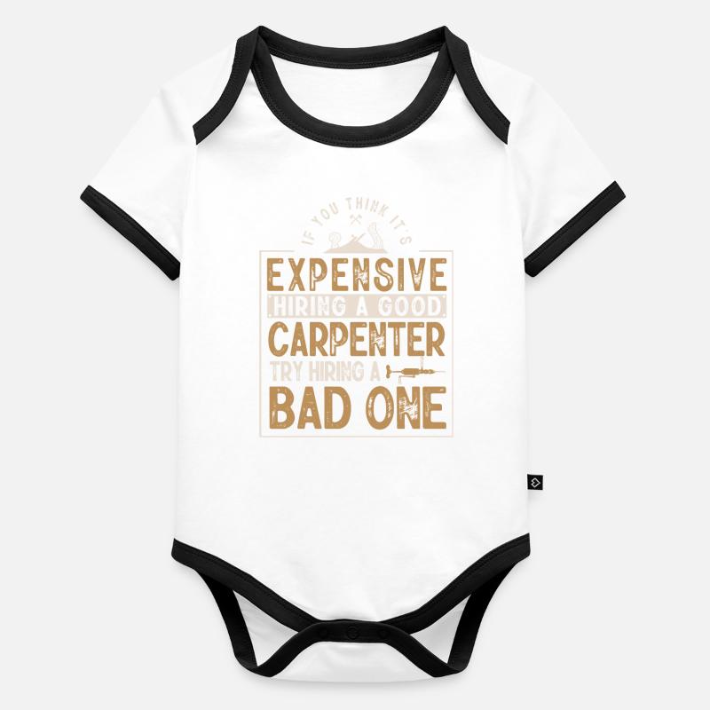 Charpentier, menuisier Body Bébé bio contrasté manches courtes