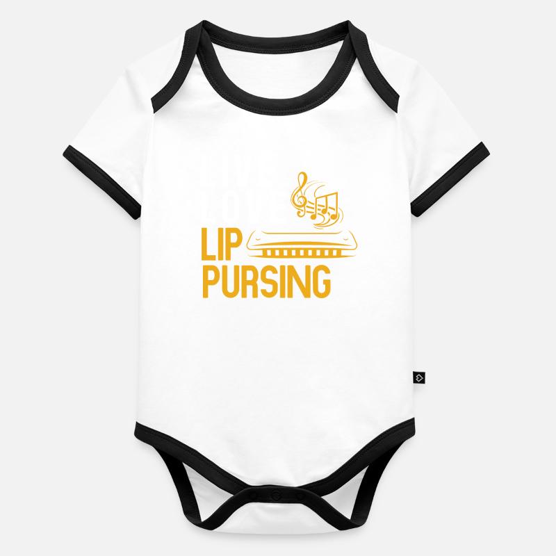 Harmonica player, Unny harmonica Organic Baby Contrasting Bodysuit