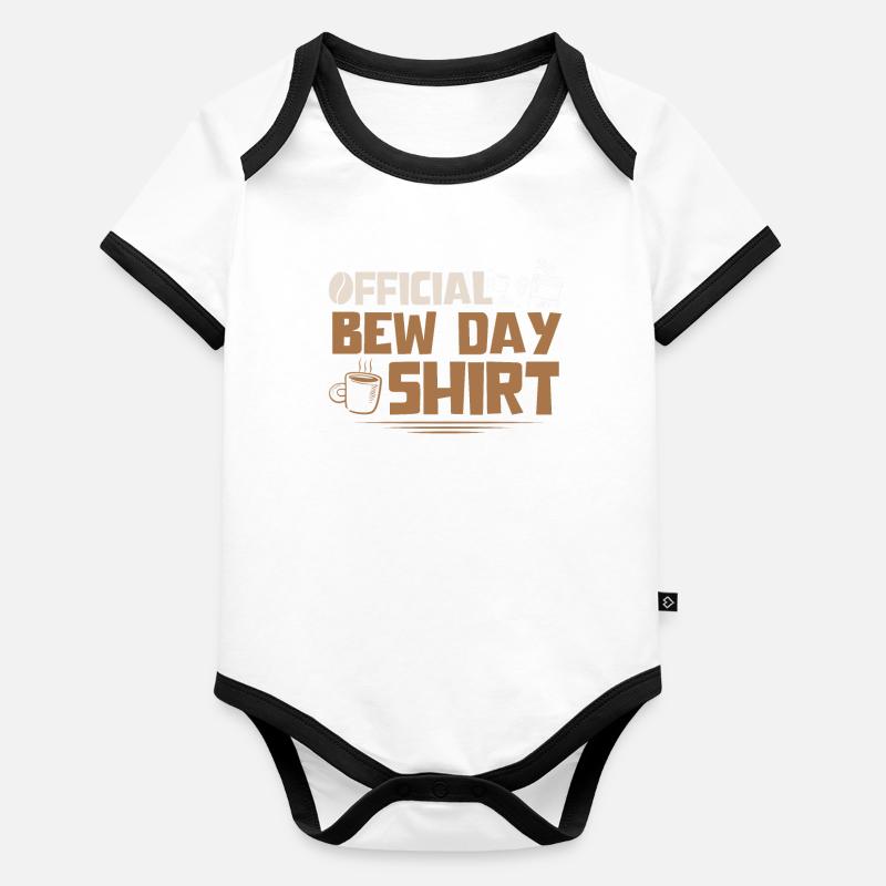 Barista, machine à café Body Bébé bio contrasté manches courtes