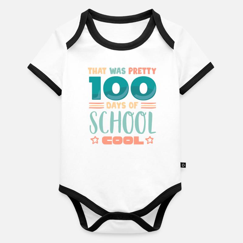 100 days school, 100 days smarter, school Organic Baby Contrasting Bodysuit