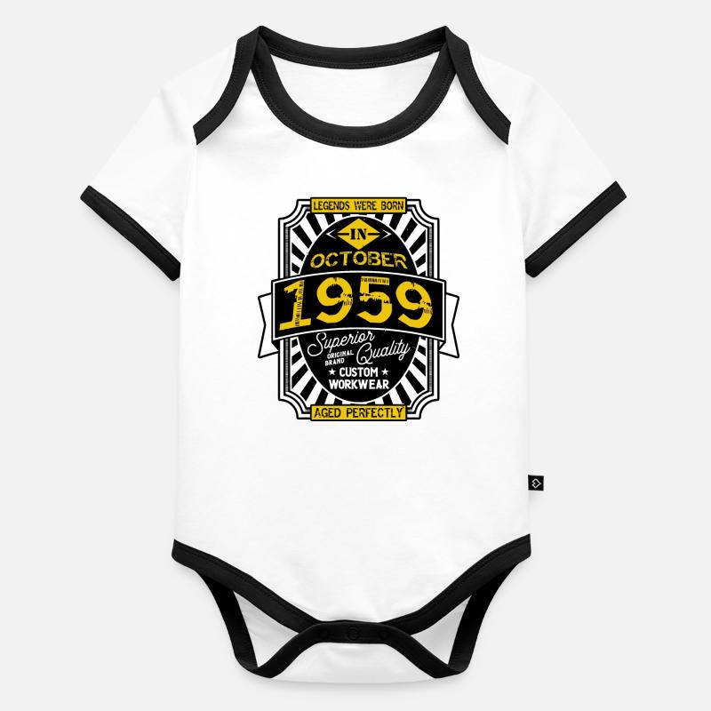 1959 OCTOBER Body Bébé bio contrasté manches courtes