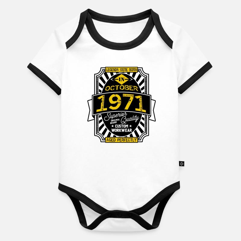 1971 OCTOBER Body Bébé bio contrasté manches courtes